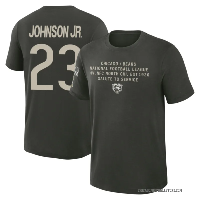 Anthony Johnson Jr. Men's Green Chicago Bears Dark/ 2025 Salute to Service Sideline Slub T-Shirt
