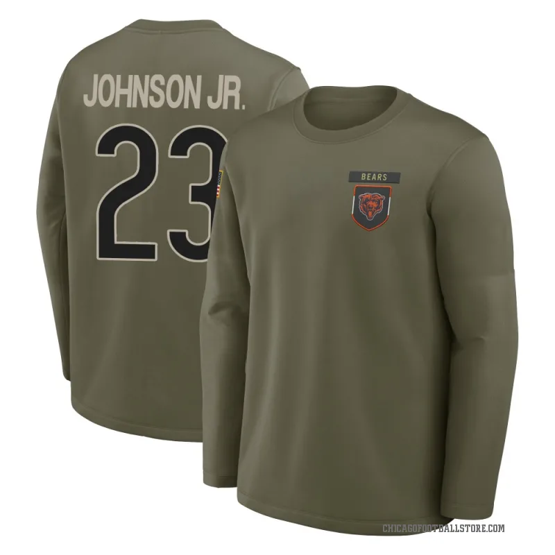 Anthony Johnson Jr. Men's Olive Chicago Bears 2025 Salute to Service Sideline Coaches Long Sleeve T-Shirt