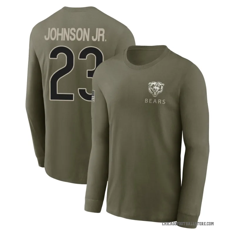 Anthony Johnson Jr. Men's Olive Chicago Bears 2025 Salute to Service Sideline Long Sleeve T-Shirt