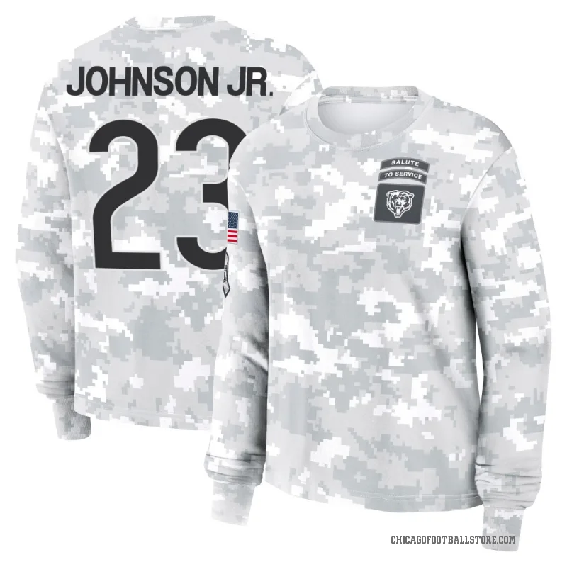 Anthony Johnson Jr. Women's Camo Chicago Bears Arctic 2024 Salute to Service Long Sleeve T-Shirt