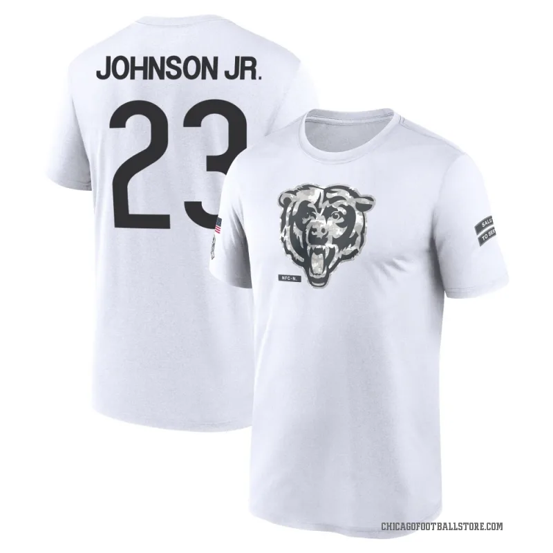 Anthony Johnson Jr. Youth White Chicago Bears 2024 Salute to Service Performance T-Shirt