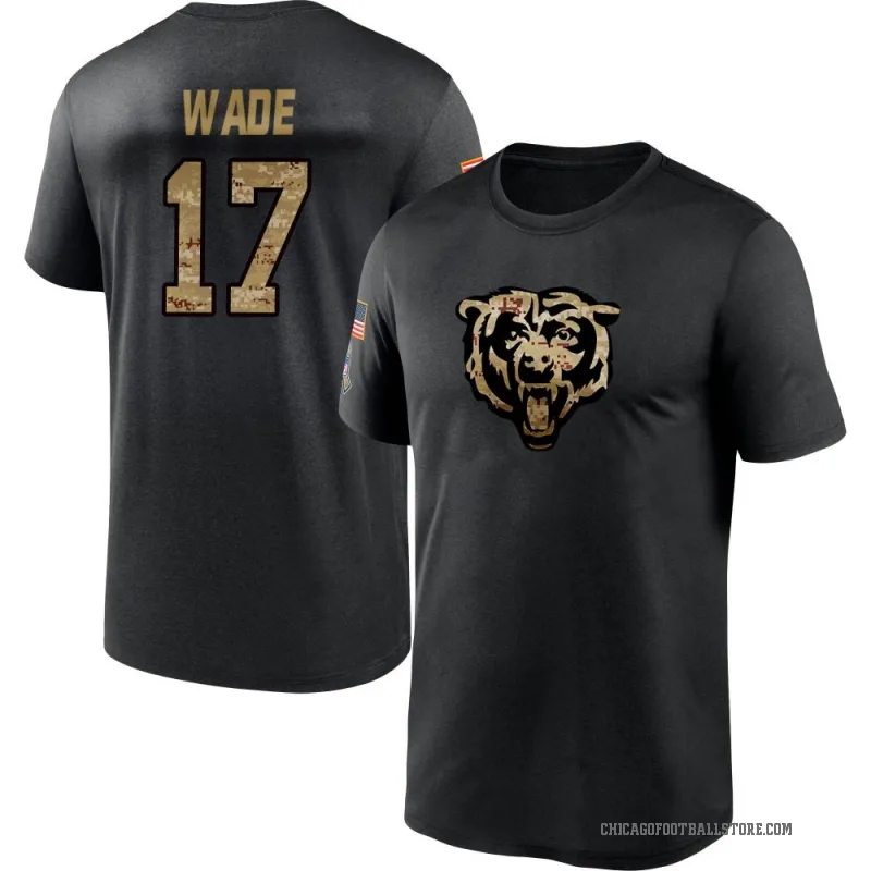 Barrington Wade Men's Black Chicago Bears 2020 Salute To Service Performance T-Shirt