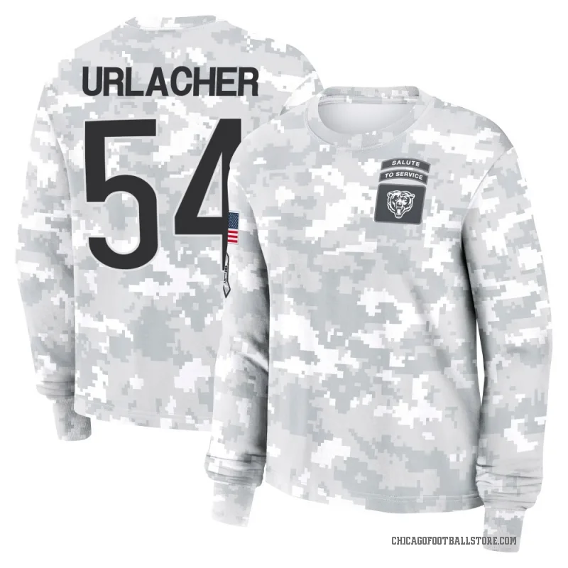 Brian Urlacher Women's Camo Chicago Bears Arctic 2024 Salute to Service Long Sleeve T-Shirt