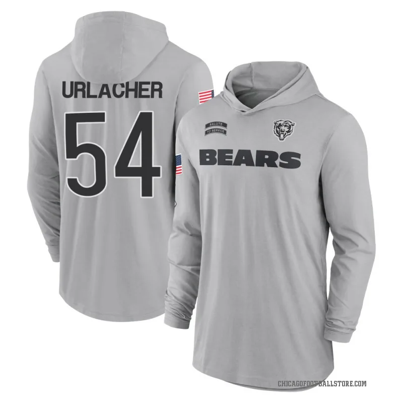 Brian Urlacher Youth Gray Chicago Bears 2024 Salute to Service Lightweight Performance Long Sleeve Hooded T-Shirt