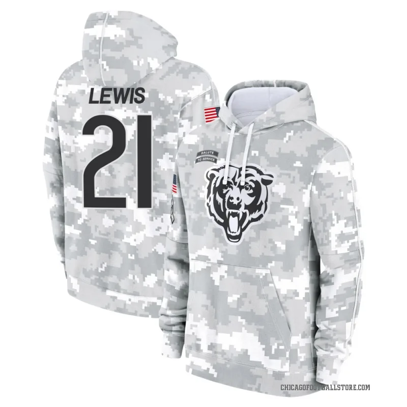 Cam Lewis Men's Camo Chicago Bears Arctic 2024 Salute to Service Club Fleece Pullover Hoodie