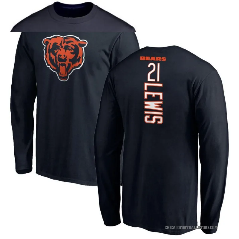 Cam Lewis Men's Navy Chicago Bears Backer Long Sleeve T-Shirt -