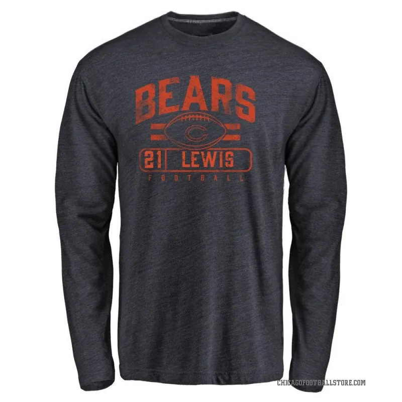 Cam Lewis Men's Navy Chicago Bears Flanker Long Sleeve T-Shirt -