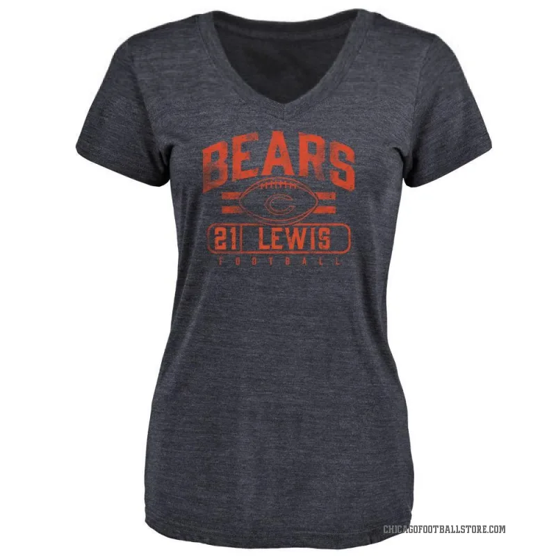 Cam Lewis Women's Navy Chicago Bears Flanker T-Shirt -