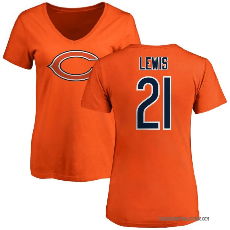 Cam Lewis Women's Orange Chicago Bears Logo Slim Fit T-Shirt -
