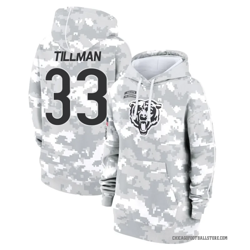 Charles Tillman Women's Camo Chicago Bears Arctic 2024 Salute to Service Club Fleece Pullover Hoodie