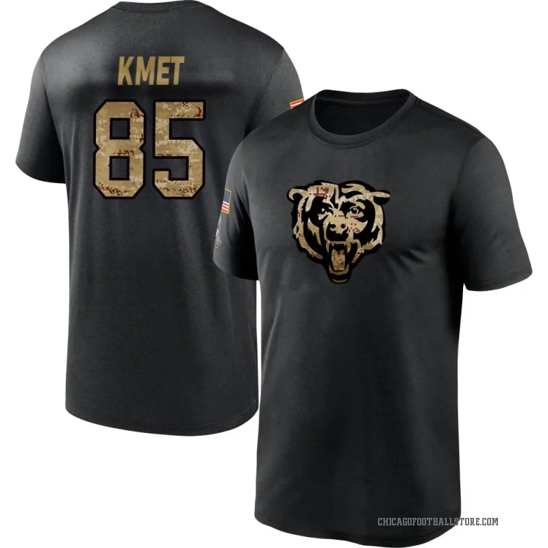 Cole Kmet Men's Black Chicago Bears 2020 Salute To Service Performance T-Shirt