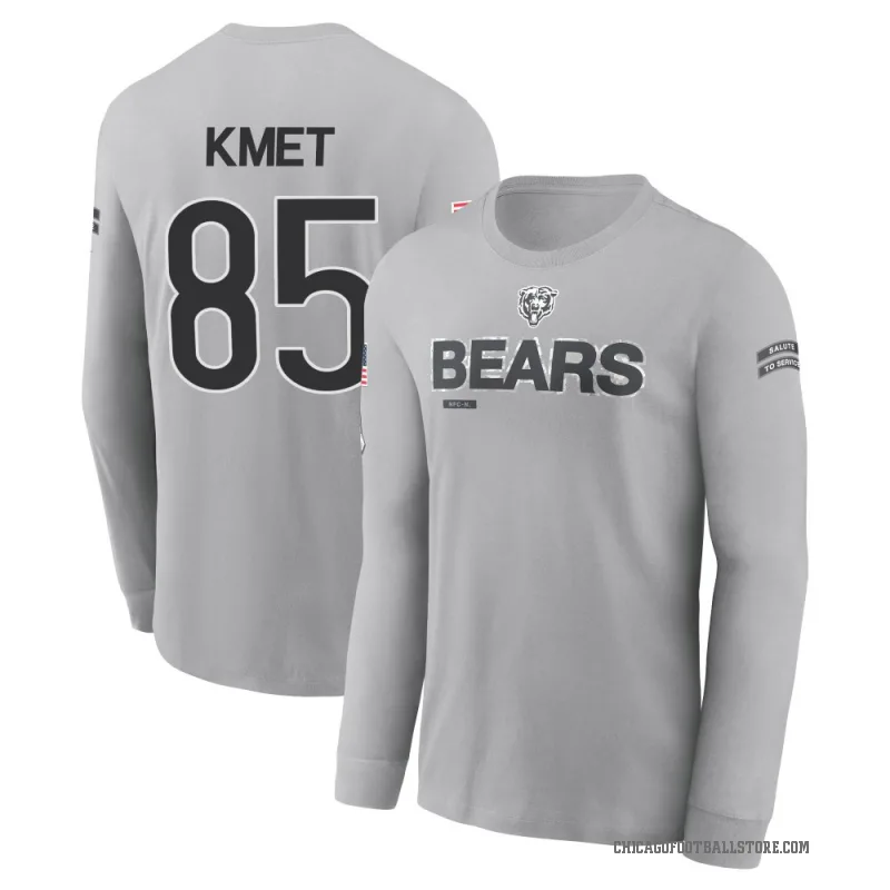 Cole Kmet Men's Gray Chicago Bears 2024 Salute to Service Long Sleeve T-Shirt