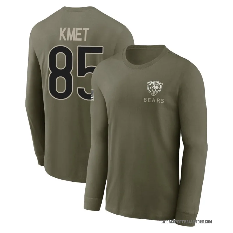 Cole Kmet Men's Olive Chicago Bears 2025 Salute to Service Sideline Long Sleeve T-Shirt