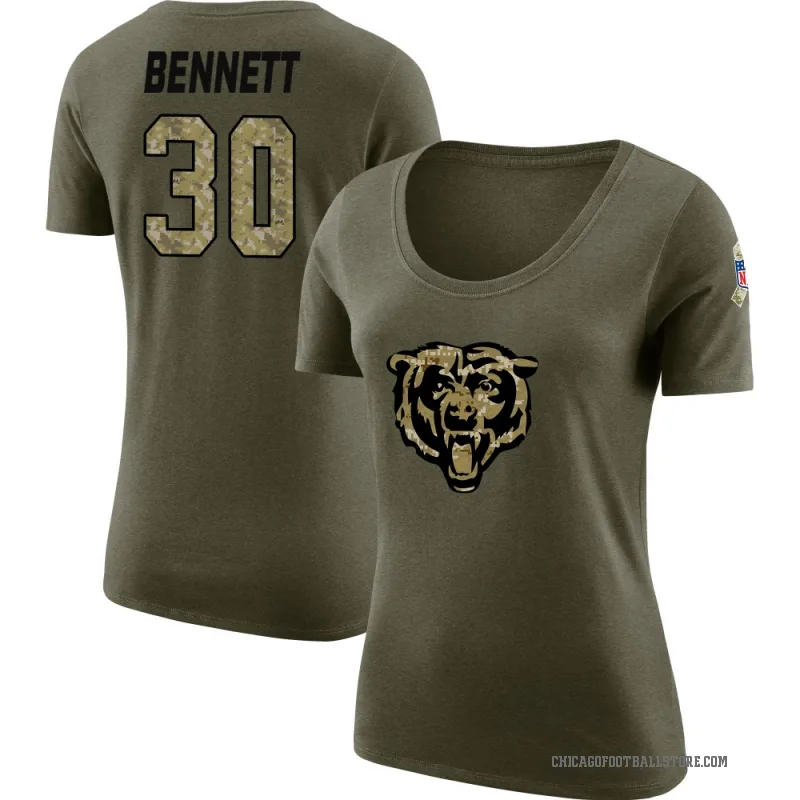 Coleman Bennett Women's Olive Chicago Bears Salute to Service Scoop Neck T-Shirt