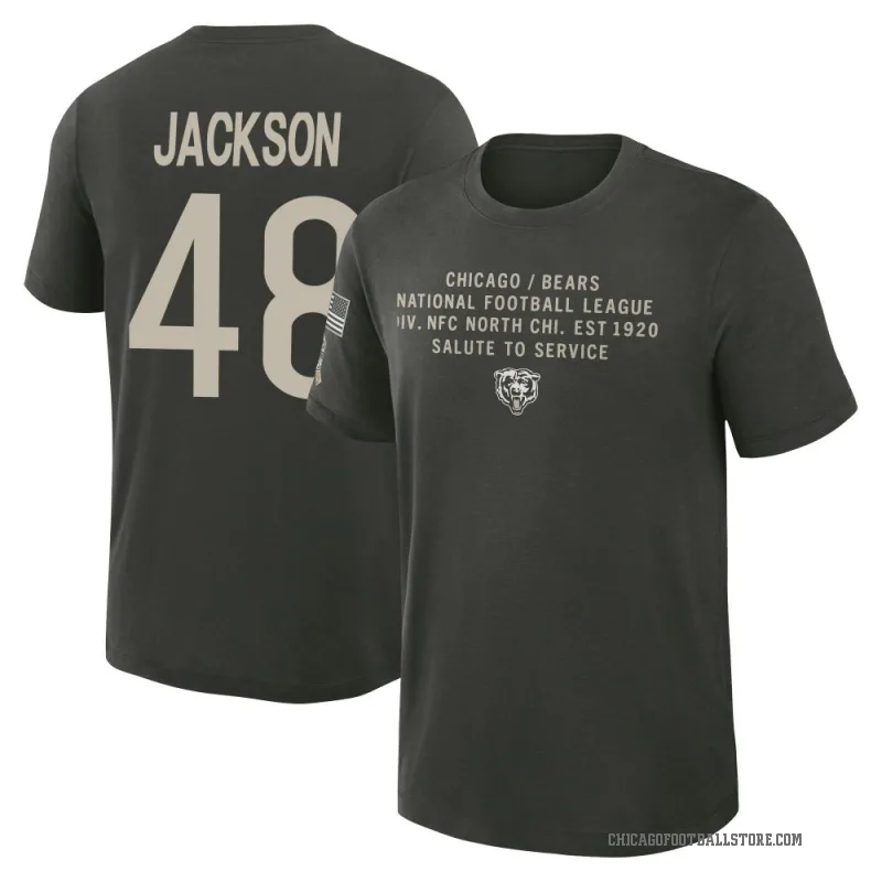 D'Marco Jackson Men's Green Chicago Bears Dark/ 2025 Salute to Service Sideline Slub T-Shirt