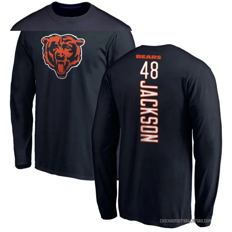 D'Marco Jackson Men's Navy Chicago Bears Backer Long Sleeve T-Shirt -