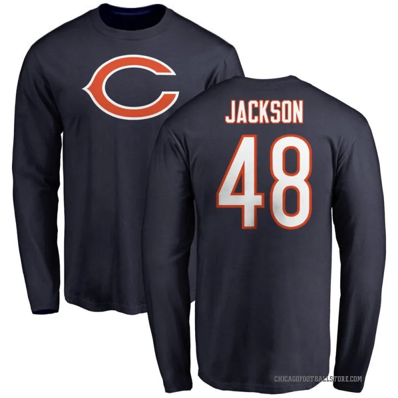 D'Marco Jackson Men's Navy Chicago Bears Logo Long Sleeve T-Shirt -
