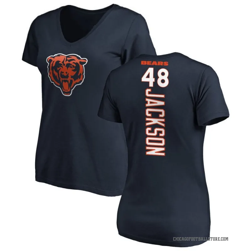 D'Marco Jackson Women's Navy Chicago Bears Backer Slim Fit T-Shirt -