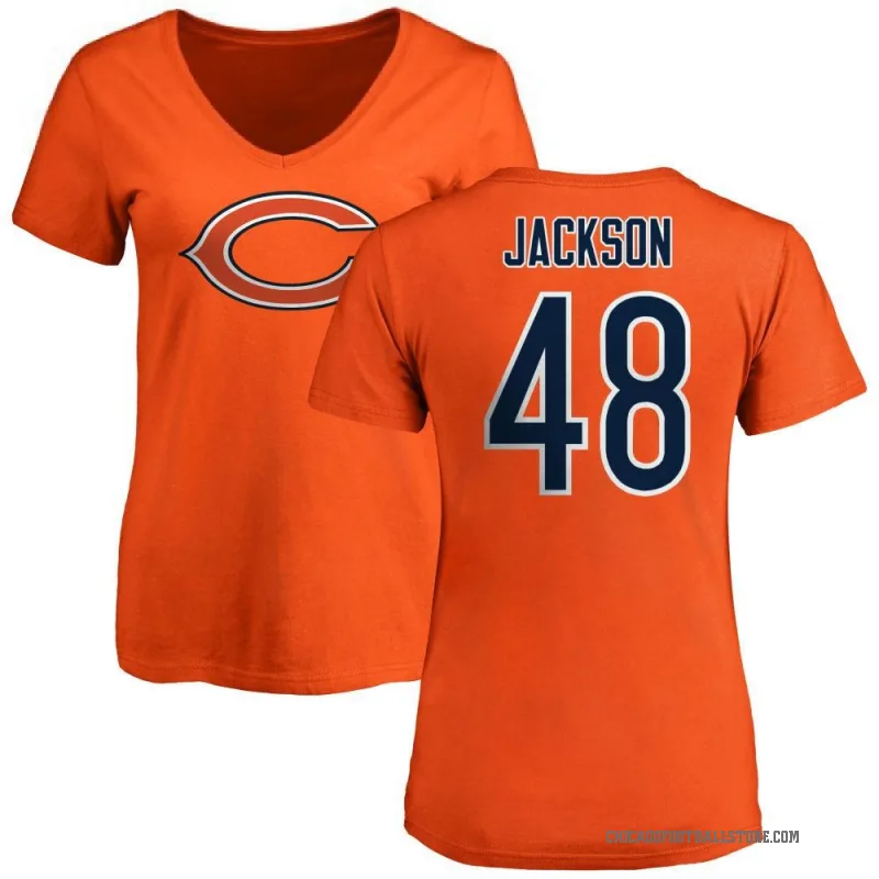 D'Marco Jackson Women's Orange Chicago Bears Logo Slim Fit T-Shirt -