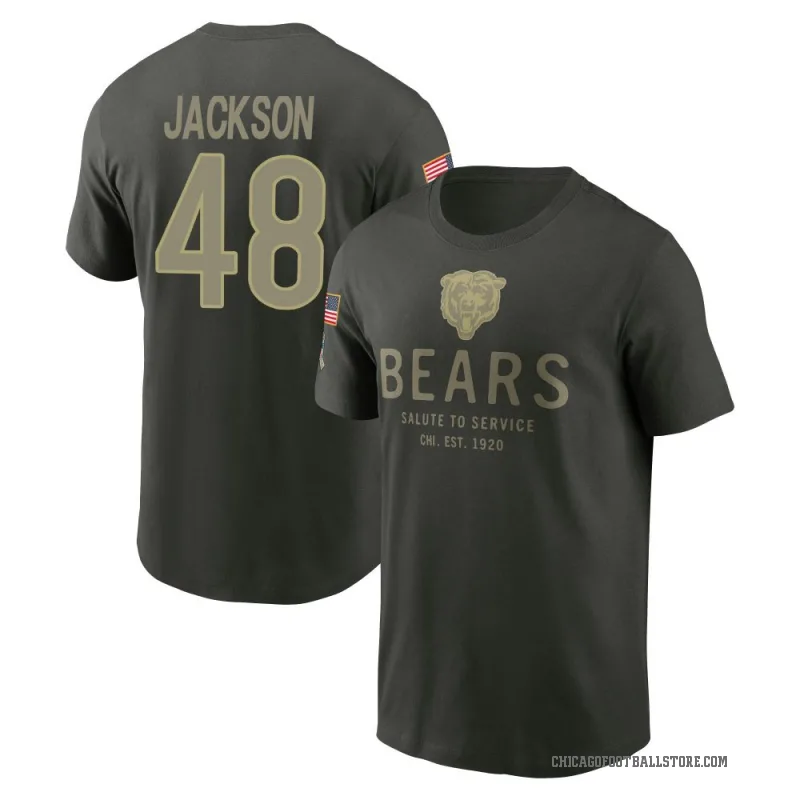 D'Marco Jackson Youth Green Chicago Bears Forest/ 2025 Salute to Service Sideline Primary Edge T-Shirt