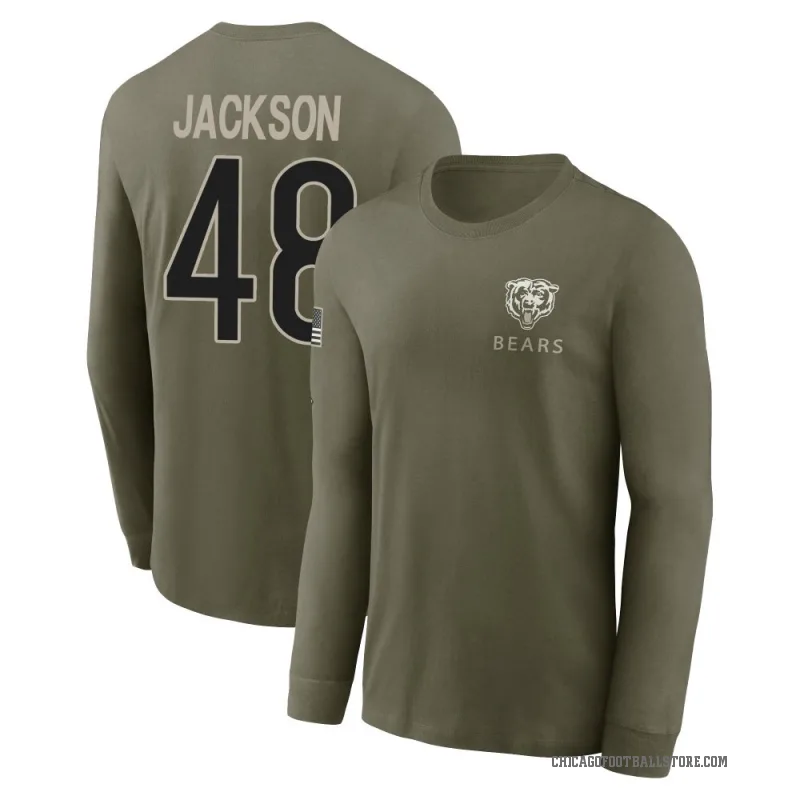 D'Marco Jackson Youth Olive Chicago Bears 2025 Salute to Service Sideline Long Sleeve T-Shirt