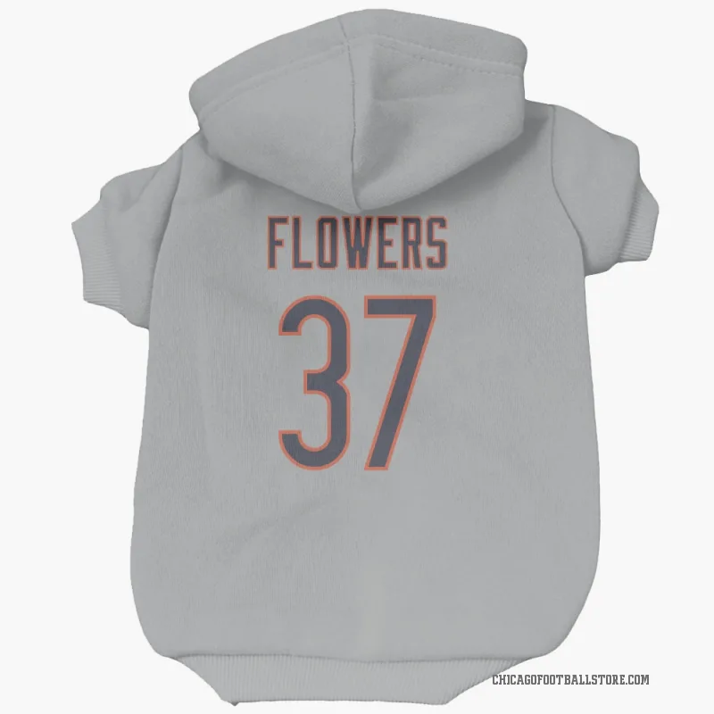 Dallis Flowers  Chicago Bears   Silver Cat & Dog Pet Hoodie
