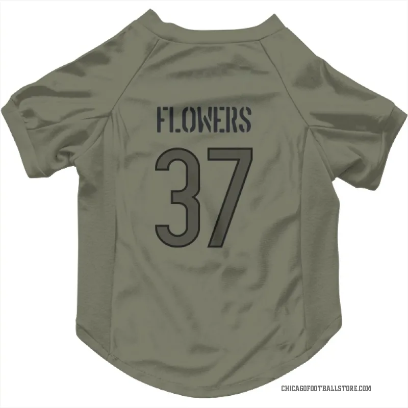 Dallis Flowers  Olive Chicago Bears  Cat & Dog Pet Jersey