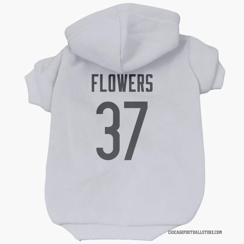 Dallis Flowers  White Chicago Bears  Cat & Dog Pet Hoodie
