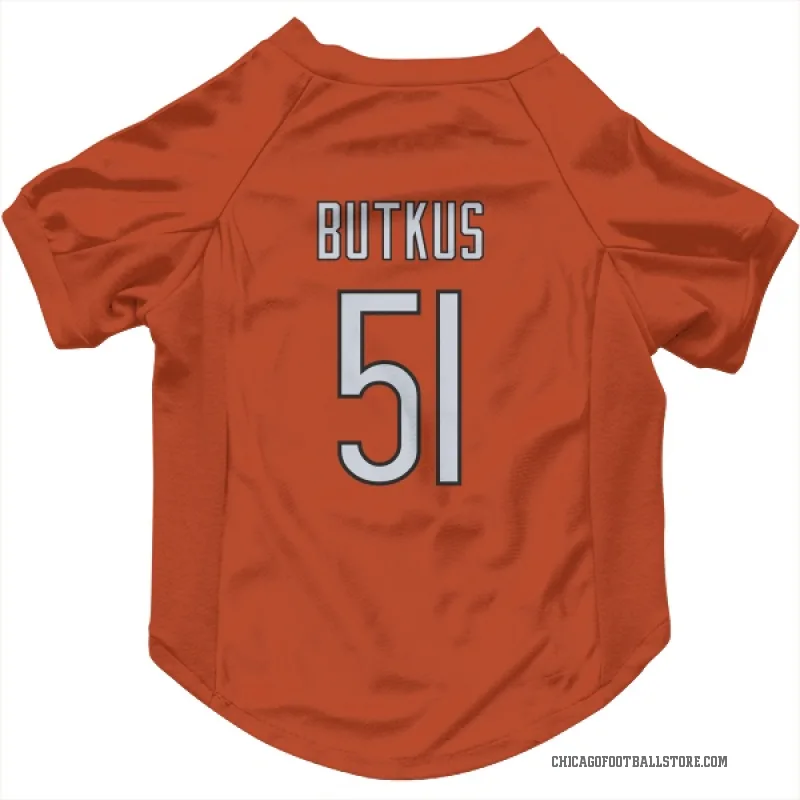 Dick Butkus  Orange Chicago Bears  Cat & Dog Pet Jersey
