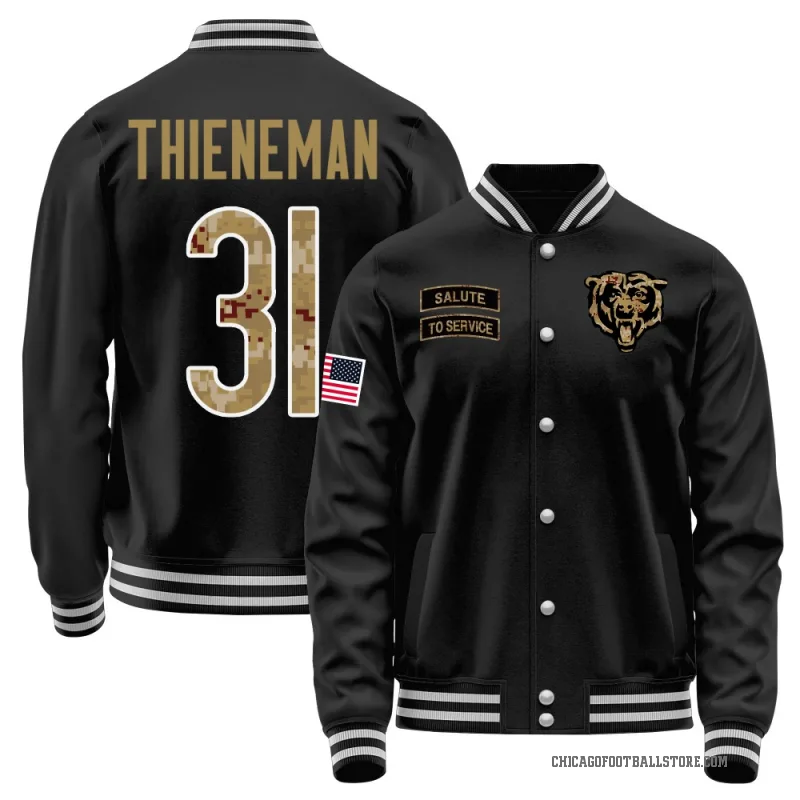 Dillon Thieneman Men's Black Chicago Bears Salute to Service Sideline Performance Jacket