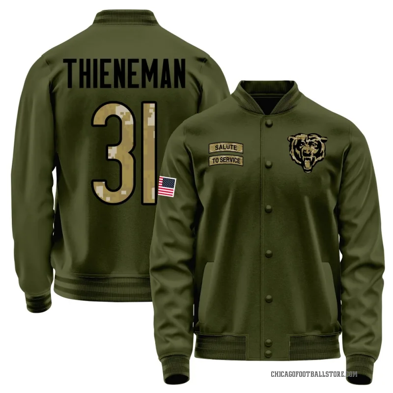 Dillon Thieneman Men's Olive Chicago Bears Salute to Service Sideline Performance Jacket