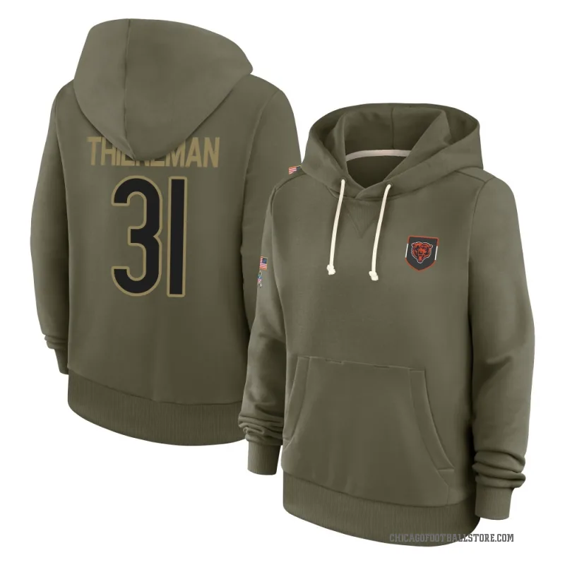 Dillon Thieneman Women's Olive Chicago Bears 2025 Salute to Service Hoodie