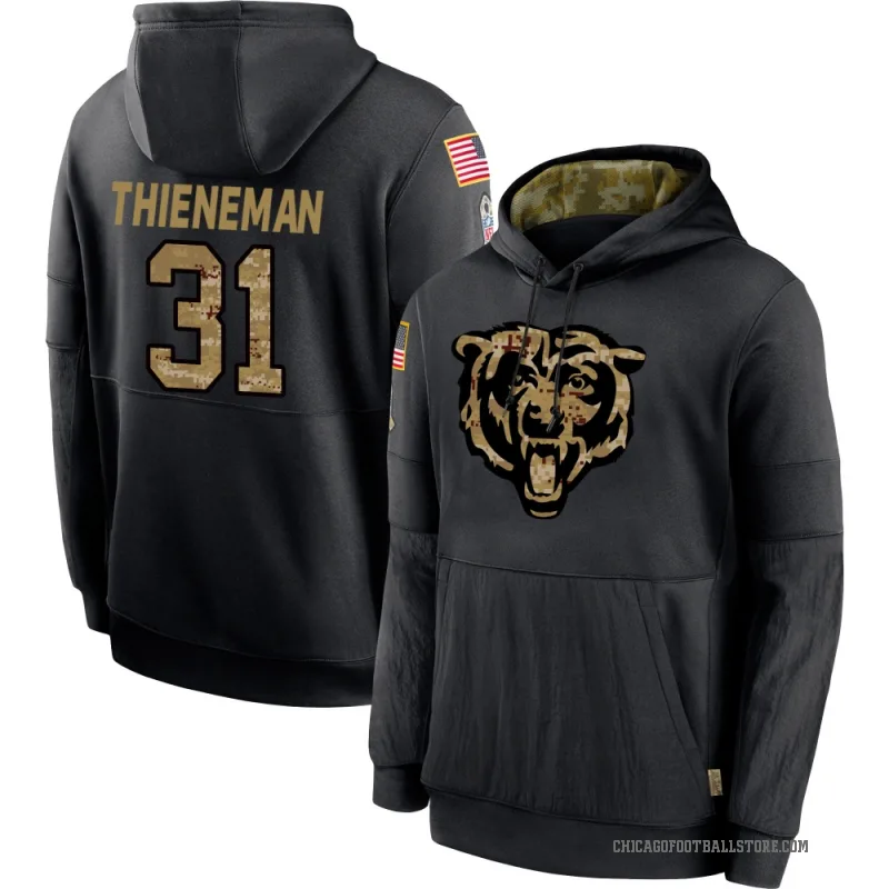 Dillon Thieneman Youth Black Chicago Bears 2020 Salute to Service Sideline Performance Pullover Hoodie
