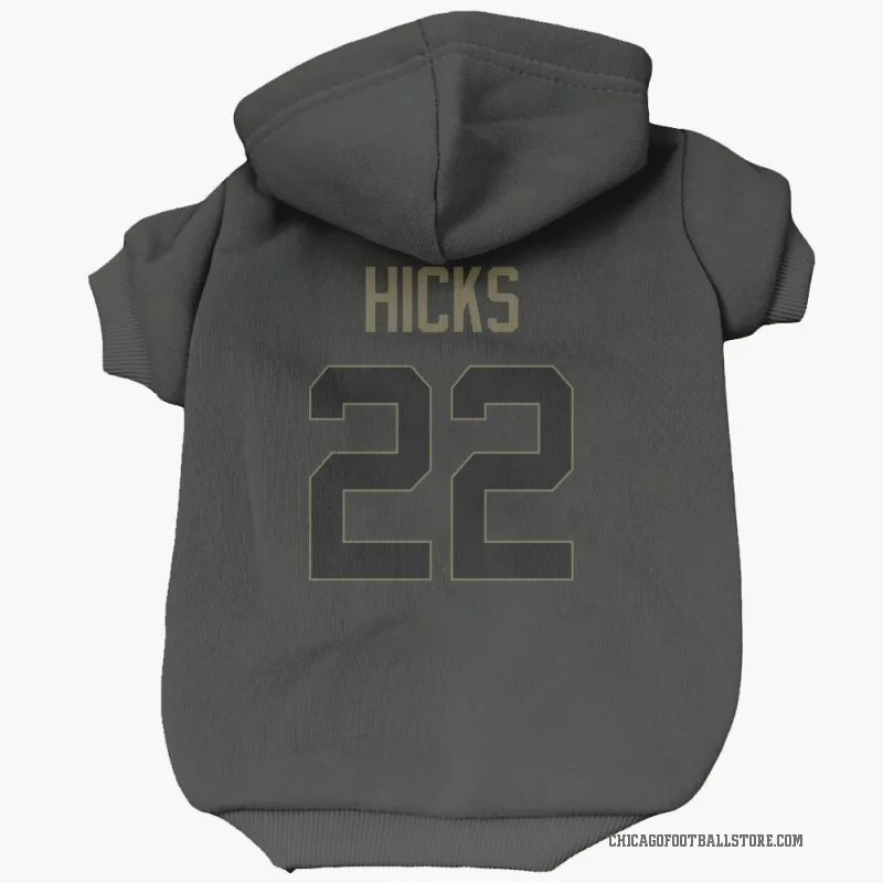 Elijah Hicks  Black Chicago Bears  Service Cat & Dog Pet Hoodie