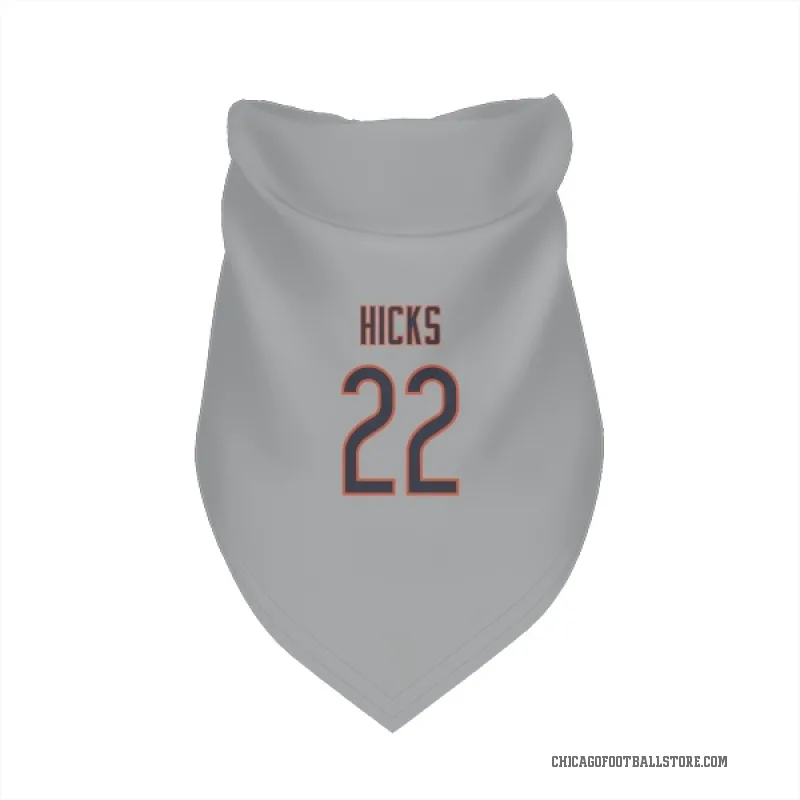 Elijah Hicks  Chicago Bears   Silver Cat & Dog Pet Bandana