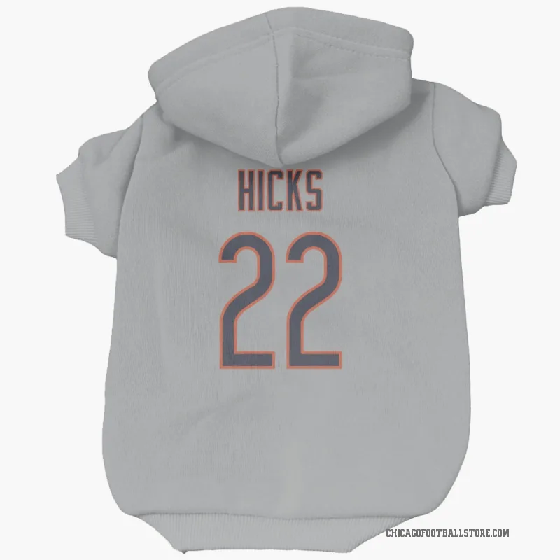 Elijah Hicks  Chicago Bears   Silver Cat & Dog Pet Hoodie