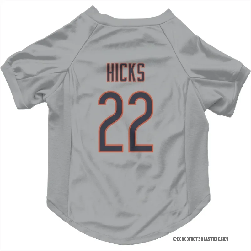 Elijah Hicks  Chicago Bears   Silver Cat & Dog Pet Jersey
