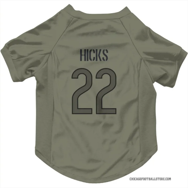 Elijah Hicks  Olive Chicago Bears  Cat & Dog Pet Jersey