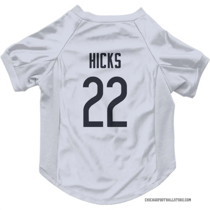 Elijah Hicks  White Chicago Bears  Cat & Dog Pet Jersey