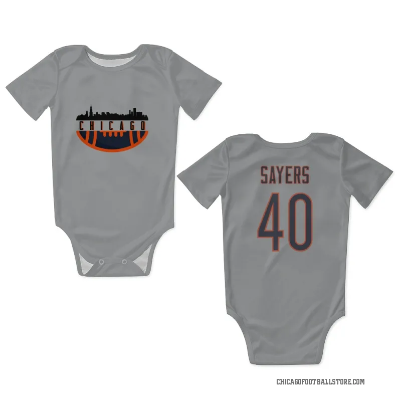 Gale Sayers  Chicago Bears   Silver Newborn & Infant Bodysuit