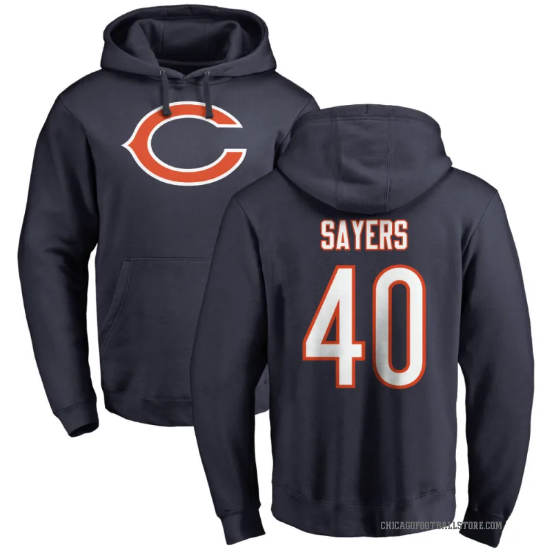Gale Sayers Youth Navy Chicago Bears Pro Line Logo Pullover Hoodie