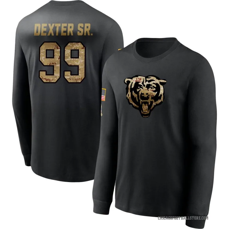 Gervon Dexter Sr. Men's Black Chicago Bears 2020 Salute To Service Sideline Performance Long Sleeve T-Shirt