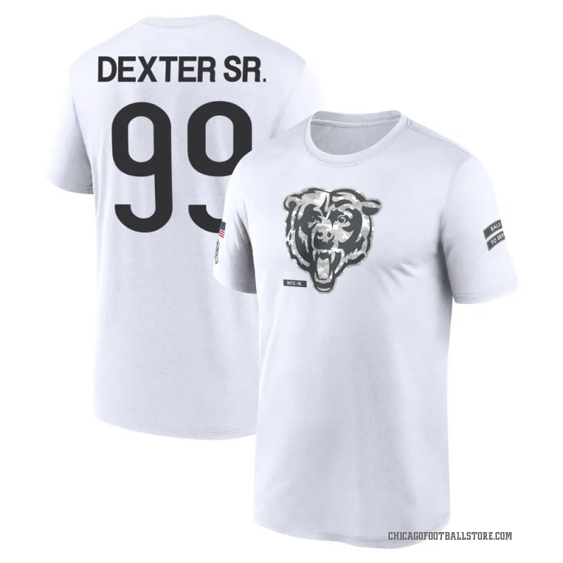 Gervon Dexter Sr. Men's White Chicago Bears 2024 Salute to Service Performance T-Shirt