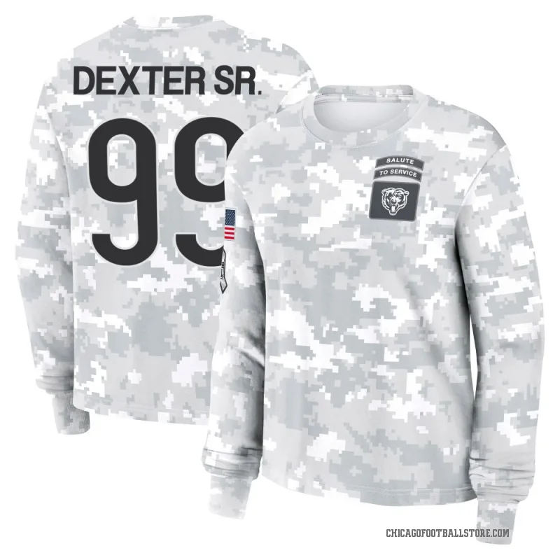 Gervon Dexter Sr. Women's Camo Chicago Bears Arctic 2024 Salute to Service Long Sleeve T-Shirt