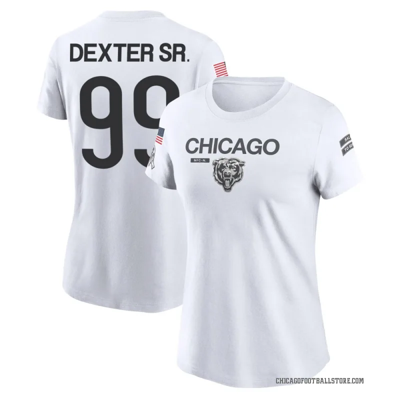 Gervon Dexter Sr. Women's White Chicago Bears 2024 Salute to Service Performance T-Shirt