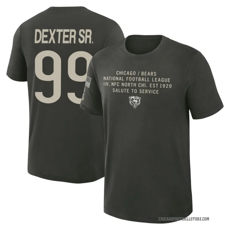 Gervon Dexter Sr. Youth Green Chicago Bears Dark/ 2025 Salute to Service Sideline Slub T-Shirt