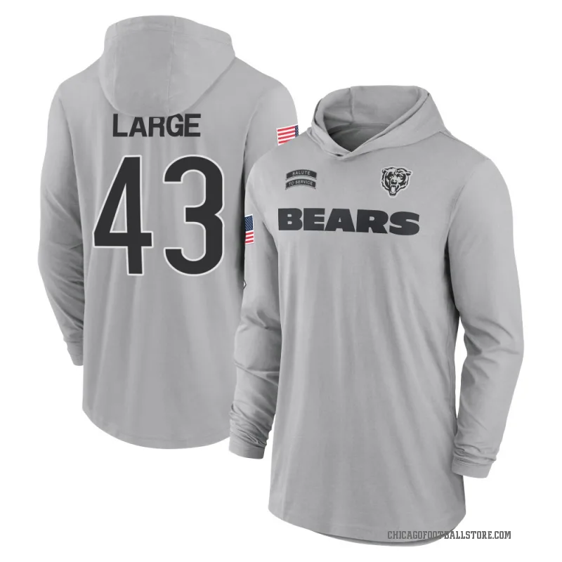 Hayden Large Men's Gray Chicago Bears 2024 Salute to Service Lightweight Performance Long Sleeve Hooded T-Shirt