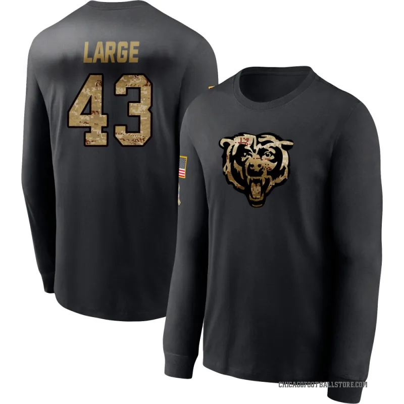 Hayden Large Youth Black Chicago Bears 2020 Salute To Service Sideline Performance Long Sleeve T-Shirt
