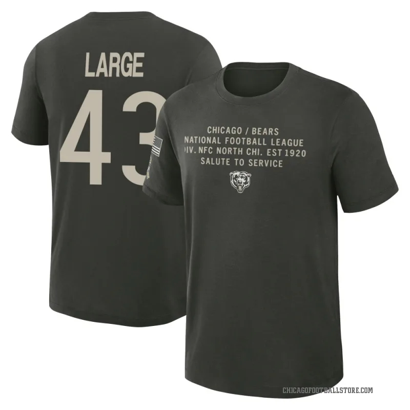 Hayden Large Youth Green Chicago Bears Dark/ 2025 Salute to Service Sideline Slub T-Shirt