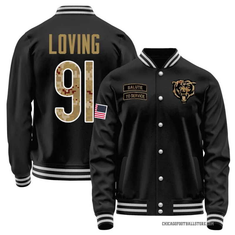 Jayden Loving Men's Black Chicago Bears Salute to Service Sideline Performance Jacket